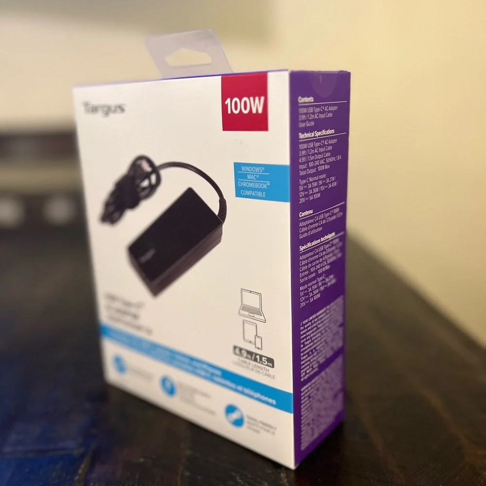 Targus Black USB Type-C Computer Cable Adapter 100W